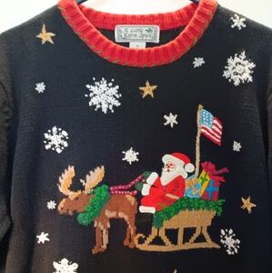 Beautiful Santa Christmas knit sweater. A Little Extra Spice Size XL